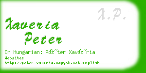 xaveria peter business card